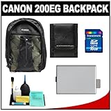 Canon 200EG Deluxe Digital SLR Camera Backpack Case + 16GB Card + LP-E5 Bat ....