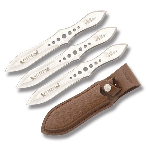 Gil Hibben Hall of Fame Thrower Set, Leather Sheath