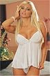 1st Fantasies Womens Angelically Sexy White Babydoll and Thong