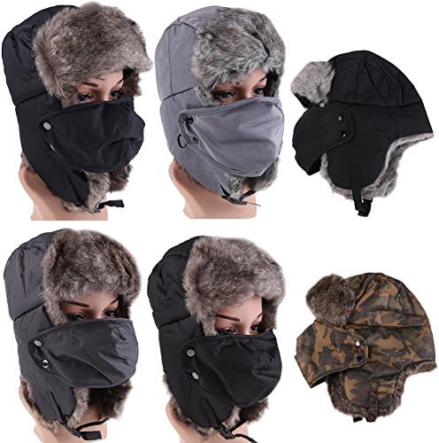 Vktech® Men Ski Snow Snowboard Hat Winter Fuax Fur Thick Warm Neck Ear Face Warmer