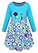 Kids Girls Cartoon Printed Pure Cotton Casual Long Sleeve Floral Dress