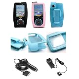 Sansa Connect Premium Leather Case Cover with Swivel Belt Clip - Bundled Home Travel Wall Charger and 12v Rapid Car Charger - 3 Color Options