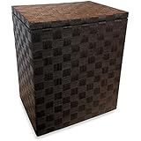 Heritage Family Woven Double Hamper with Lid Cover in Chocolate