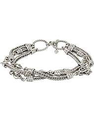 Sterling Silver Multi Strand Wheat 7inch Bracelet
