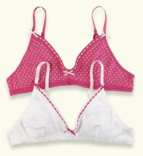 2 Pack - Pure Cotton Ribbon Assorted Bra Tops