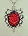 Gothic Thorn Red Rose Vine Cameo Necklace Jewelry Victorian Anime Black Antique