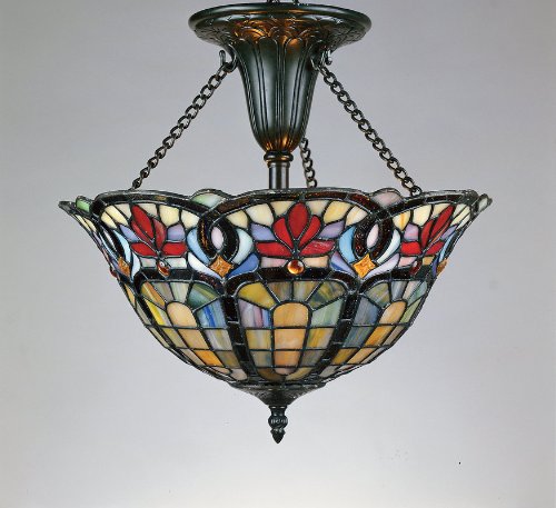 Quoizel TF1796VB Tiffany 16-Inch Medium Semi Flush Mount, Vintage Bronze Finish On Sale