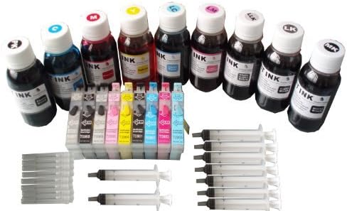 9 Pack Refillable ink cartridge EPSON 96 T0961-T0969 + 9x4oz Nano premium dye refill ink kit + 9 syringes for EPSON Stylus Photo R2880. These cartridge have Auto-reset Chip (ARC)!