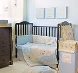 Baby Crib Bedding Set Boy Blue Bunny Crib Bedding Collection 4 Pc Crib Bedd ....