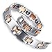 Mens Tungsten Bracelet, Rose Gold & Silver, 7.9