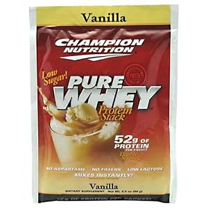 Champion Nutrition Pure Whey Protein Stack, Vanilla 60 - 2.2 oz (64 g) packs