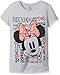 Disney Girls' Big Girls' Minnie Mouse Short Sleeve T-Shirt, Grey, Large-12/14