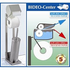 WENKO Edelstahl Bad WC-Garnitur BIDEO - Toilettenpapierhalter & Toilettenb�rste - Badezimmer Set - Halter f�r WC B�rste & Toilettenpapier
