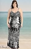 Beach Belle Modern Outline Plus Size Maxi Dress Cover Up - Plus Size Swimwear Plus Size Swimsuits