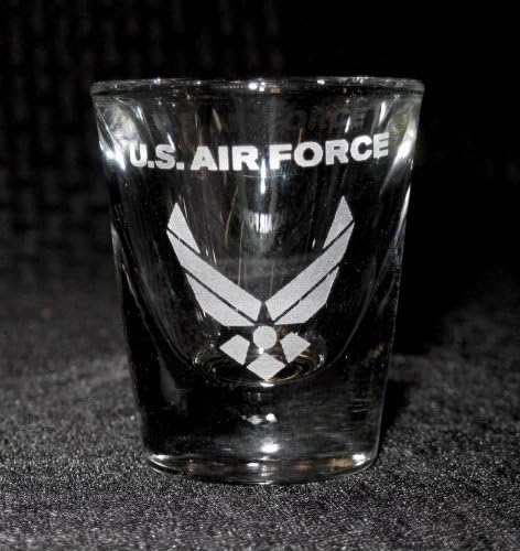 Standard Etched Shot Glass U.S. Air Force USAF Wings