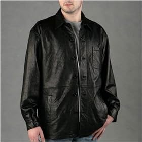 BGSD Men's Washed New Zealand Lambskin Leather Car Coat - Regular