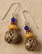 African Woven Brass Bead Earrings