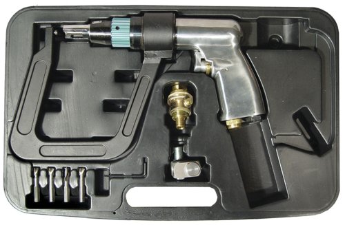 Astro Pneumatic 1757 Air Spot Drill, 500 RPM with 5.5-Inch Deep Clamp Kit and 4 Drill Bits