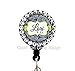 Retractable Badge Reel - Navy Blue Mum with Swarovski Rhinestones - Personalized Name - Badge Holder