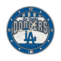 MLB Los Angeles Dodgers 12-Inch Art Glass Clock
