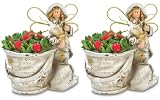 Set of 2 Garden Decor Country Angel Gardener Figurines