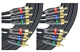 2-Pack of Comprehensive XHD 3-RCA to 3-RCA Double Shielded Component Video Cable 50ft