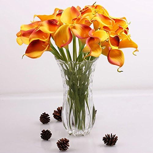 Artificial Calla Lily Wedding Bridal Bouquet Head Fake Flowers DIY Home Decor Orange Red