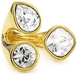 Kenneth Jay Lane Polished Gold and Crystal Cluster 