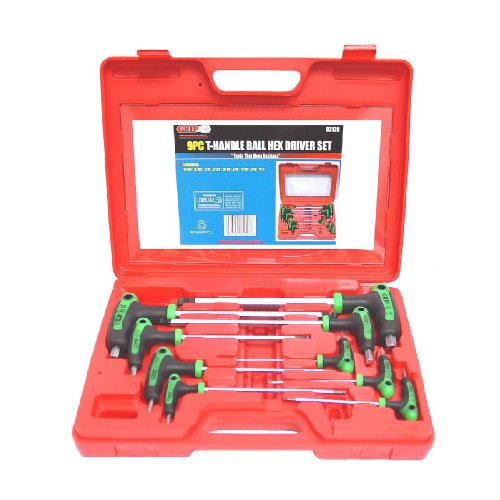 Grip 9 Piece T Handle SAE Ball Hex Driver Set