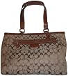 Women's Coach Purse Handbag Penelope Signature Multi Tote Khaki/Nutmeg