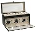 BRAND NEW MODEL Dulwich XL Genuine Leather Triple Watch Winder and 8 Watch Storage Cushions, Perfect for Breitling Rolex Omega Cartier Tag Heuer Hublot etc