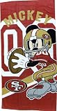 San Francisco 49ers NFL Disney Mickey Mouse Qb Beach Towel 30" X 60"