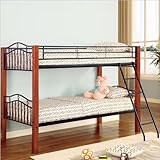 Twin Wood and Metal Bunk Bed Convertible