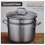 8 Quart Multi Cooker Pasta Lock and Drain 3 in 1 Stock Pot Set by pasta pot