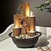 Alpine Corporation WCT202 Indoor Tabletop Tiered Water Fountain Featuring 3 Candles for Desktop and Table, 11