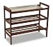 FTS - Mud Room Shoe Rack -3- shelves -1- Metal Tray for those wet shoes Antique Walnut Finish 140-302-03
