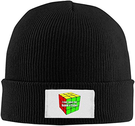 Unisex Black Rubix Cube Acrylic Ski Hat