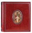 Fiori Italian Leather Photo Album / Wedding Album / Scrapbook, Embossed with Hand Painted Flowers, Gift Boxed, 14x14"