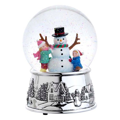 Reed & Barton 3055 Building a Snowman Snow Globe, 6.5-Inch, Plays Jingle Bells