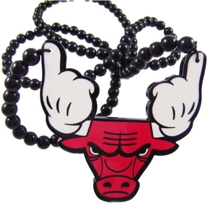 Good Quality Hip-hop Bulls Pendants Wood Rosary Acrylic Bead Necklaces 36" 1pcs
