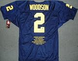 Charles Woodson Signed Michigan Wolverines Stat Jersey - Schwartz Sports