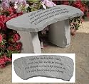 14.5" A Gift Cast Stone Memorial Garden Bench