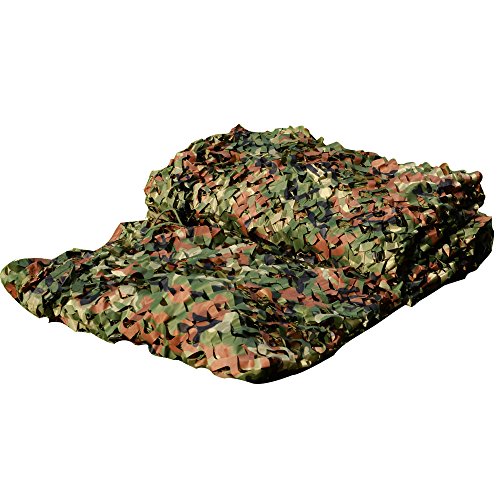 LOOGU Custom Woodland Camo Netting Camping Military Hunting Camouflage Net (150D Polyester, 5x6.5ft)