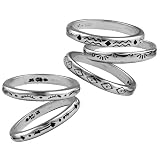 Sterling Silver Traditional Symbols Stacking Ring Set, Size 9