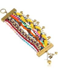 Betsey Johnson "St. Barts" Skull Bead Multi-Row Toggle Bracelet, 7.5"