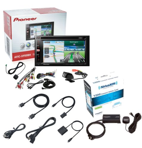 Pioneer AVIC-X950BH Navigation Receiver, JVC Rear view Camera JCAM1 and Pioneer CD-AH200 Android Connectivity Kit with SiriusXM SXV200V1 Tuner and Antenna Package