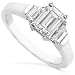 One of a Kind 1-3/4ctw IGI Cert Three-Stone Emerald Diamond Ring in 18kt White Gold