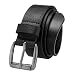 Mens Casual Belt Leather, Super Soft Full Grain Leather Comfort Belt, Black, Size 36 (Waist 34)