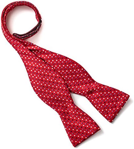 Bruno Piattelli Silk Self-Tie Polka Dot Bow Tie - Red/Multicolor