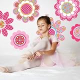 Flower Power Pink Multi Wall Decals Stickers Repositionable ~ Wall Dressed Up Murals
